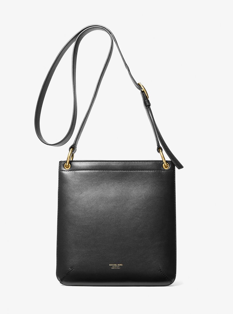 Michael Kors Tate Small Leather Messenger Bag Handtasche Damen Schwarz | CRVMPD314