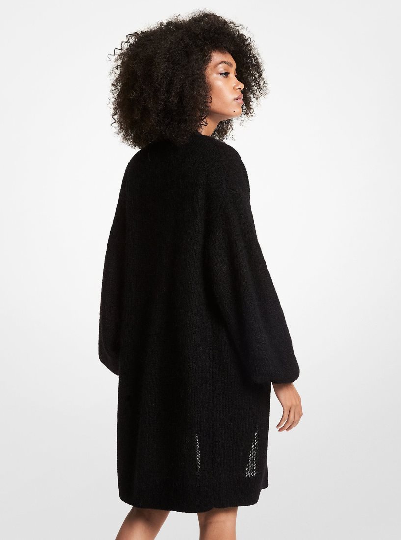 Michael Kors Textured Knit V-Neck Cardigan Pullover Damen Schwarz | NFYQHM370