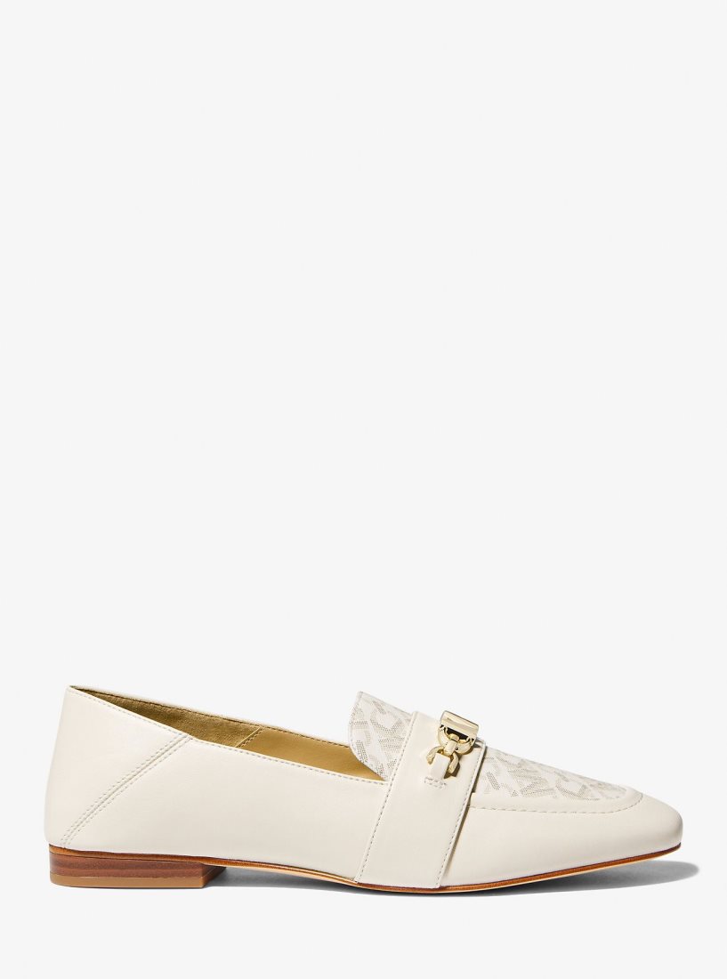 Michael Kors Tiffanie Leather and Empire Signature Logo Mule Flache Schuhe Damen Hellgelb | OHBPAK759