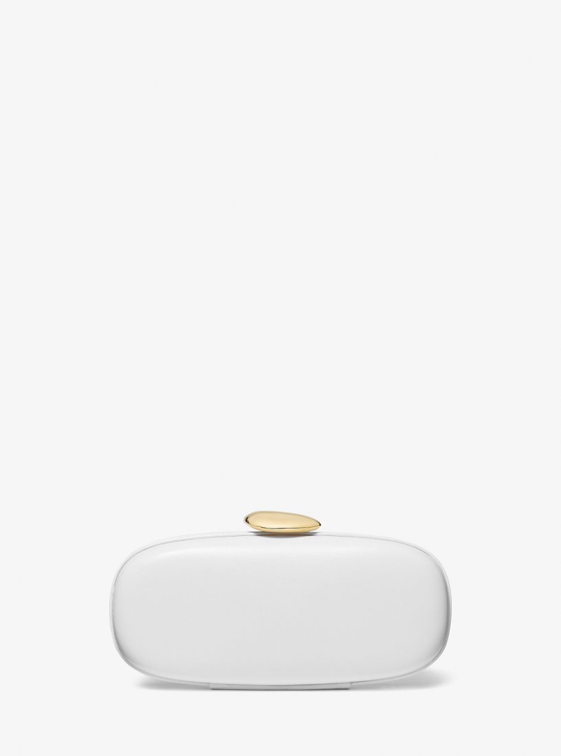 Michael Kors Tina Small Leather Minaudiere Unterarmtasche-Taschen Damen Weiß | AEWOBZ286