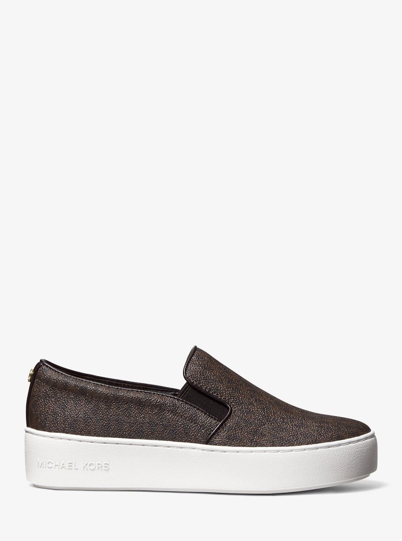 Michael Kors Trent Logo Slip-On Sneaker Sneakers Damen Braun | VKJDUT941