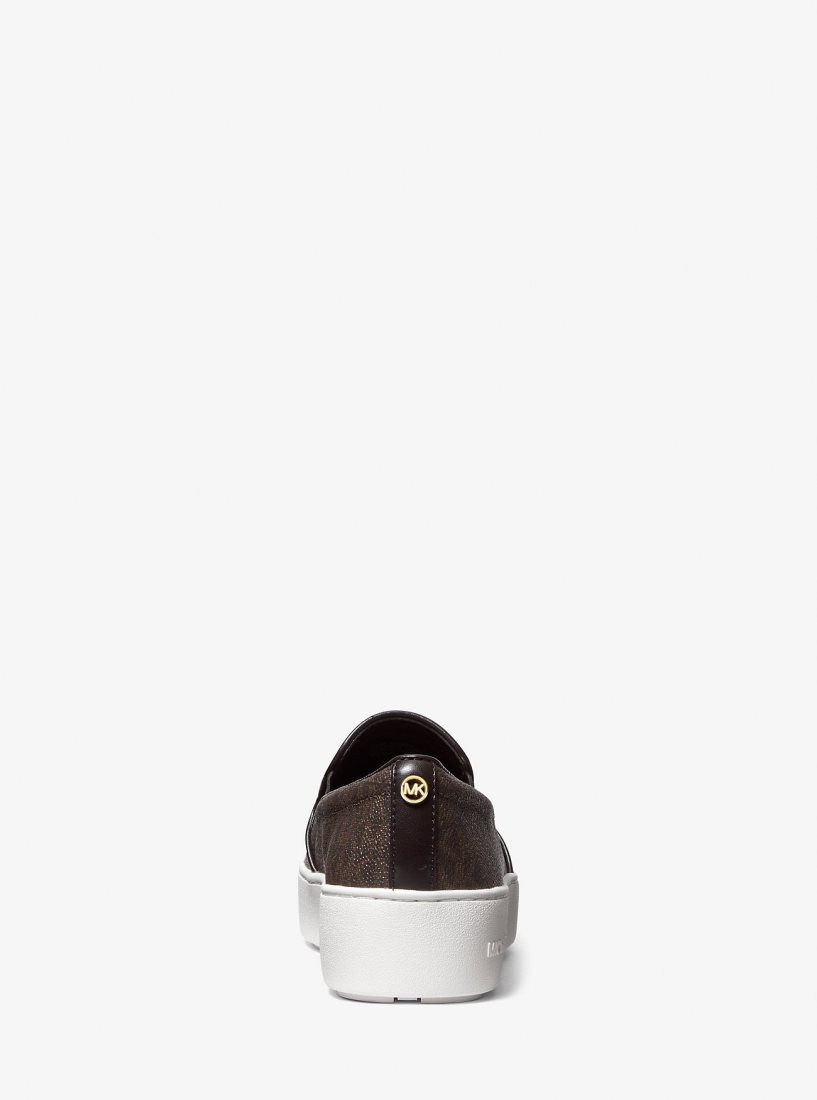 Michael Kors Trent Logo Slip-On Sneaker Sneakers Damen Braun | VKJDUT941