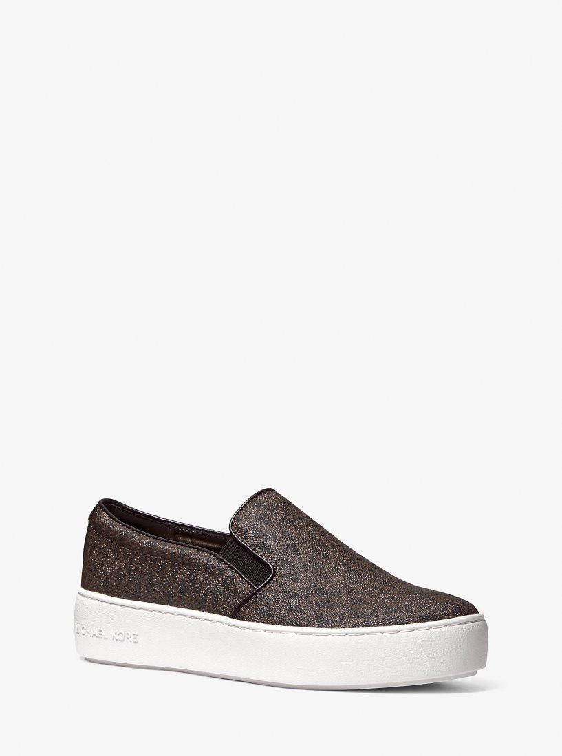 Michael Kors Trent Logo Slip-On Sneaker Sneakers Damen Braun | VKJDUT941