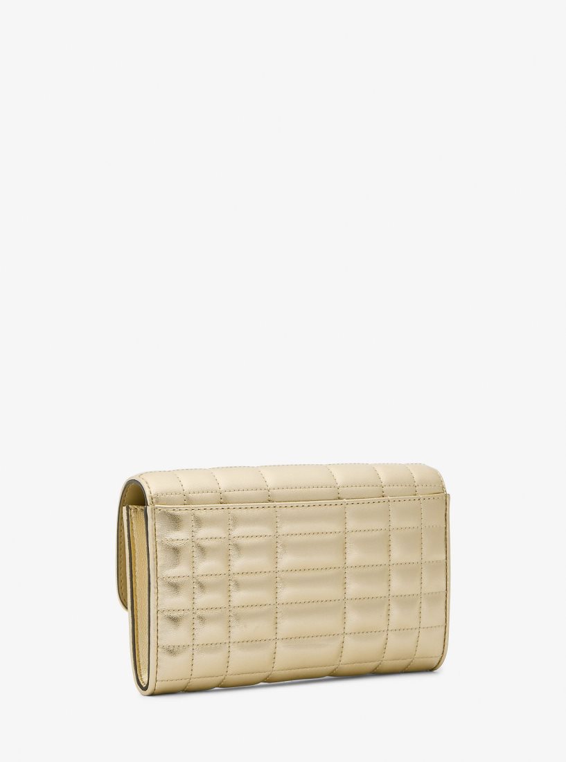 Michael Kors Tribeca Large Metallic Leather Convertible Crossbody Bag Umhängetasche Damen Gold | KVSDYG690