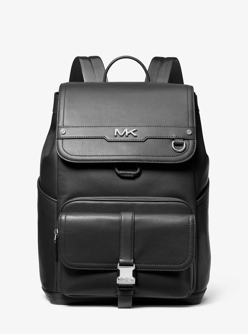 Michael Kors Varick Leather Backpack Rucksäcke Herren Schwarz | OTFPYN974