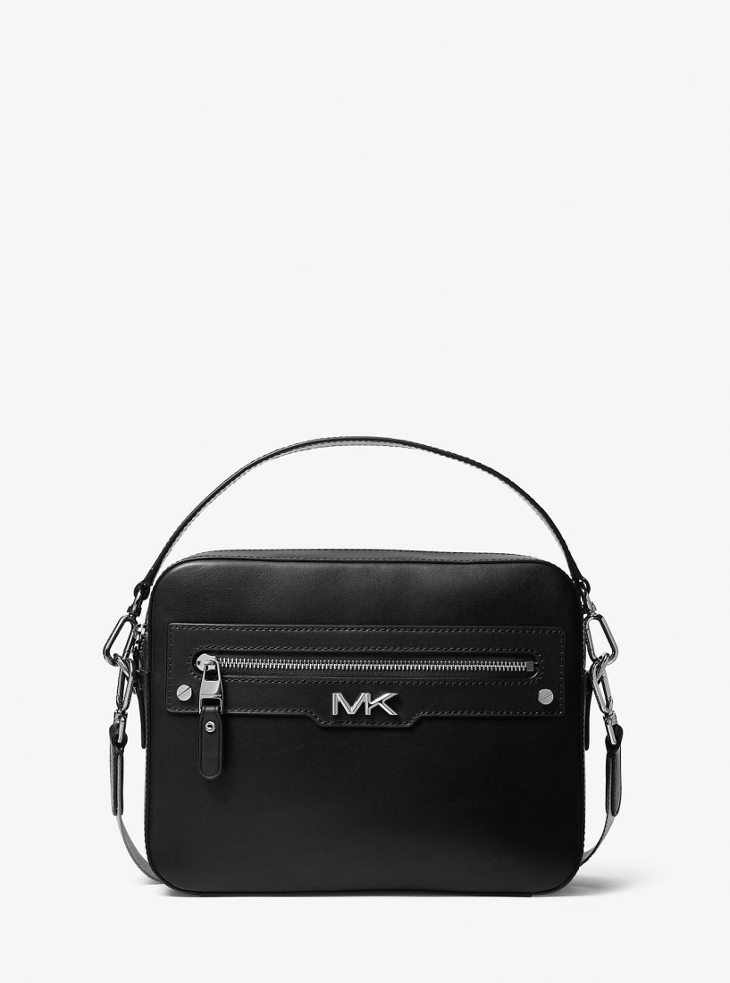 Michael Kors Varick Leather Camera Bag Umhängetasche Herren Schwarz | DJAPBH239