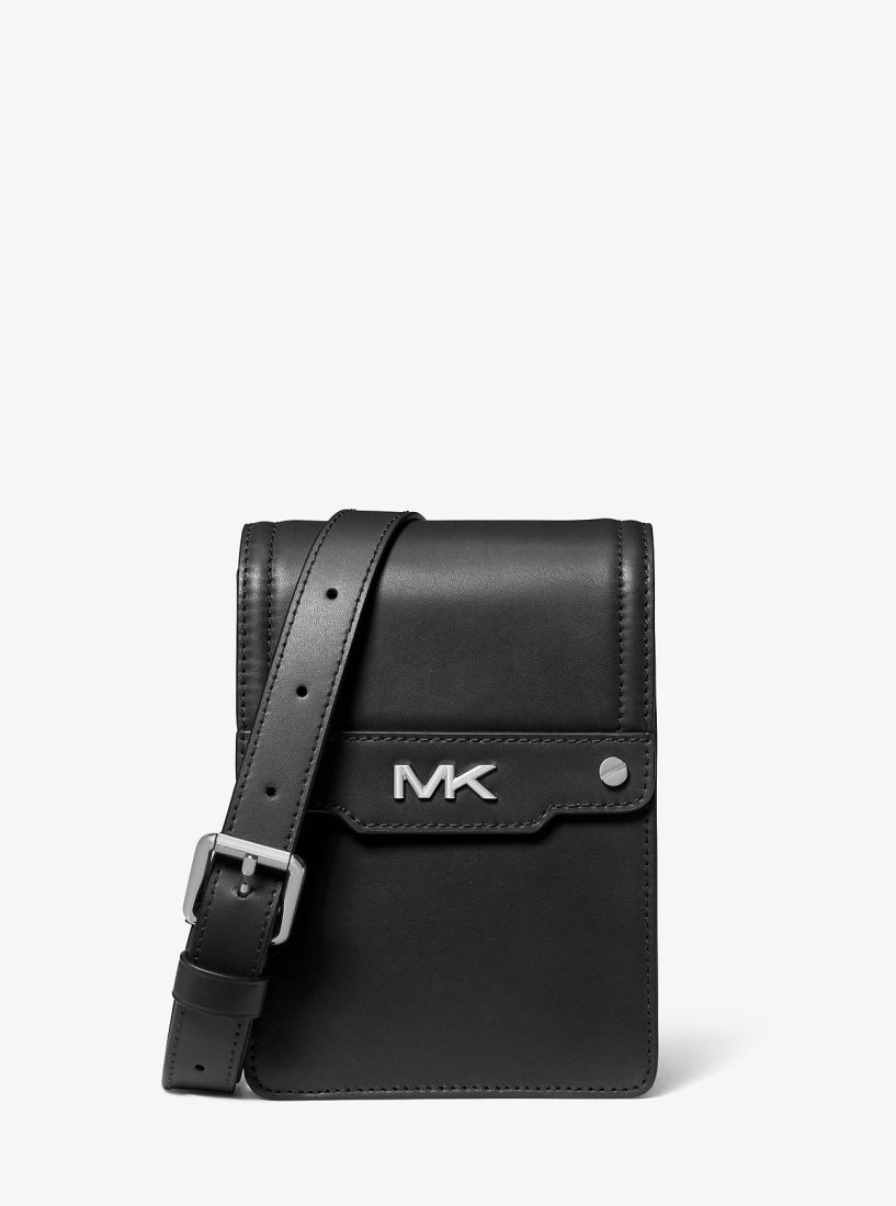 Michael Kors Varick Leather Smartphone Crossbody Bag Umhängetasche Herren Schwarz | JHQCUE508