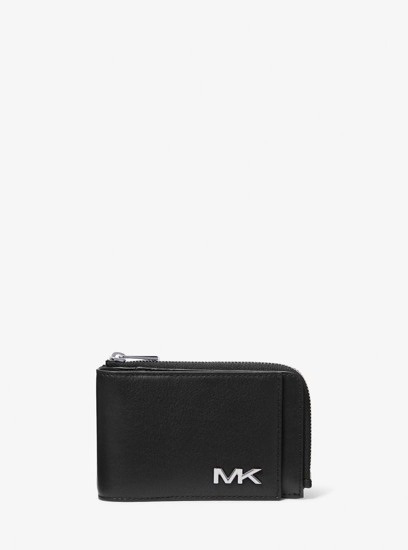Michael Kors Varick Leather Wallet Geldbörse Herren Schwarz | MTKGZU750