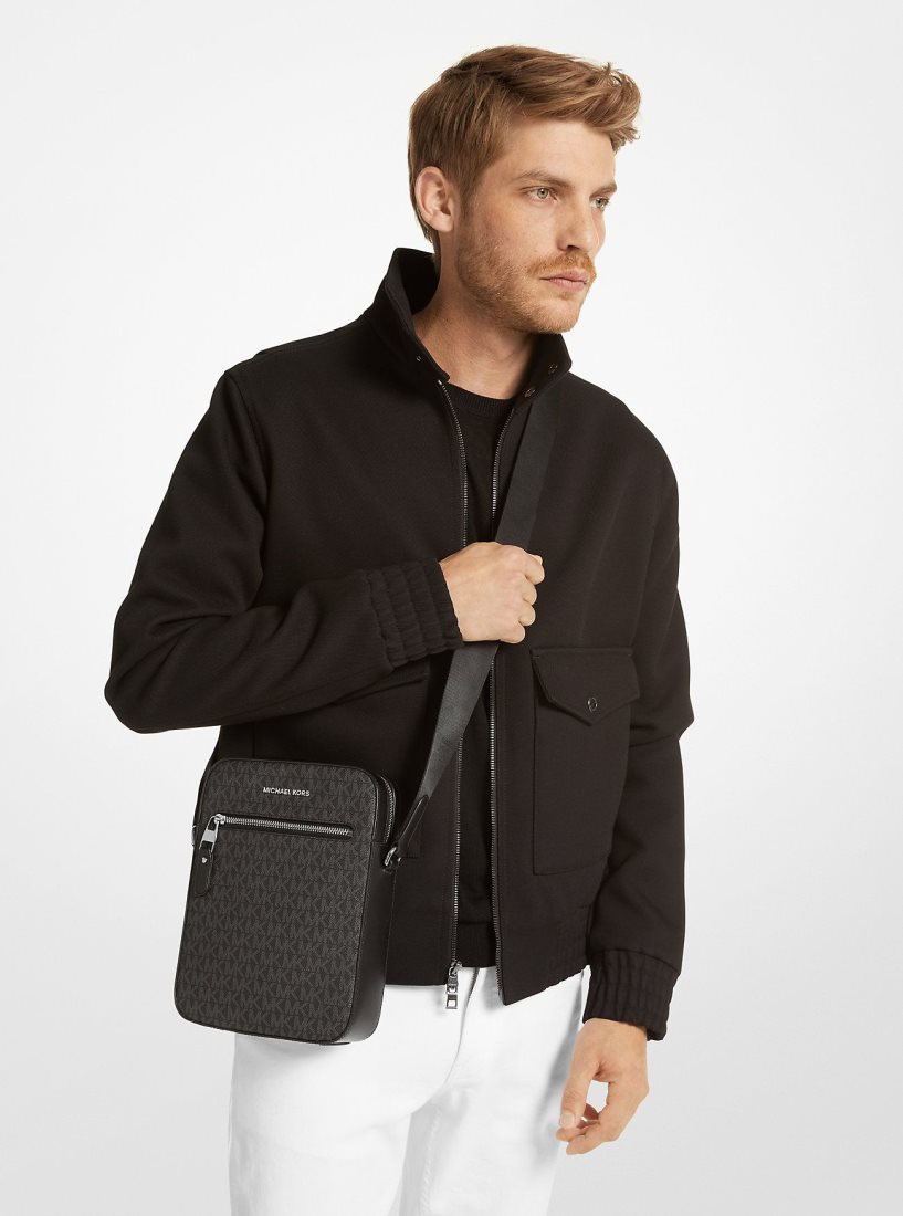 Michael Kors Varick Logo Flight Bag Umhängetasche Herren Schwarz | ARXYZE719