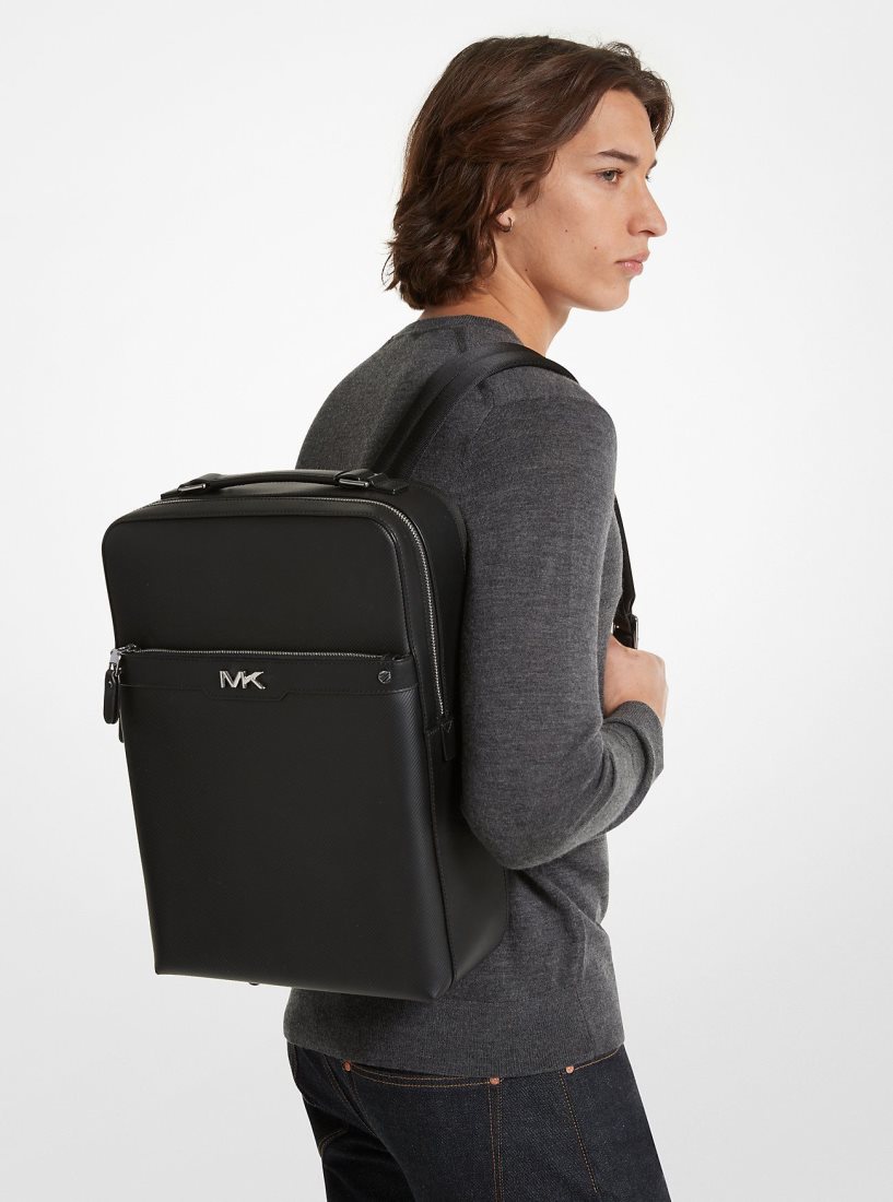 Michael Kors Varick Saffiano Leather Backpack Rucksäcke Herren Schwarz | HRDBIV391