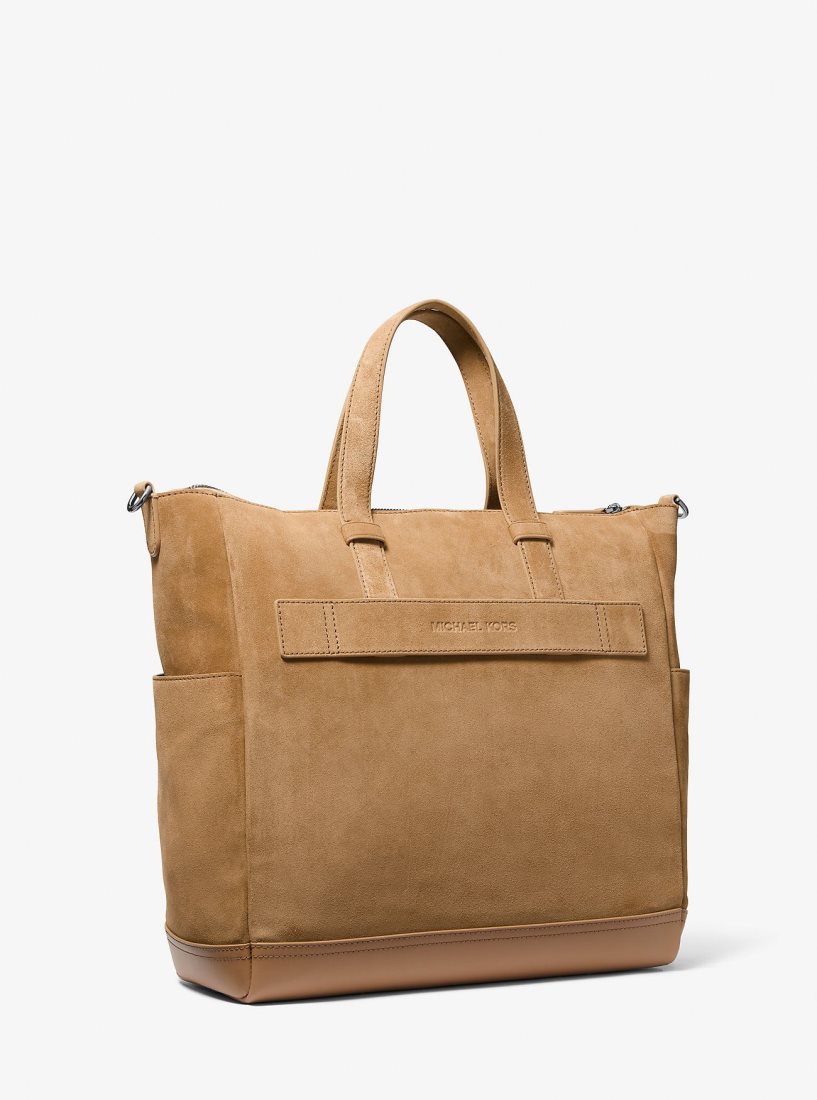 Michael Kors Varick Suede Tote Bag Duffle Tasche Herren Braun | OTPRLS503