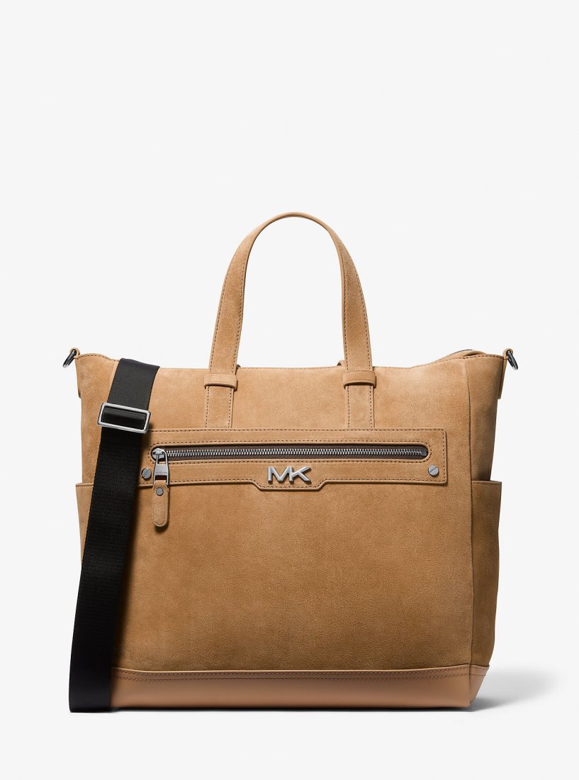 Michael Kors Varick Suede Tote Bag Duffle Tasche Herren Braun | OTPRLS503