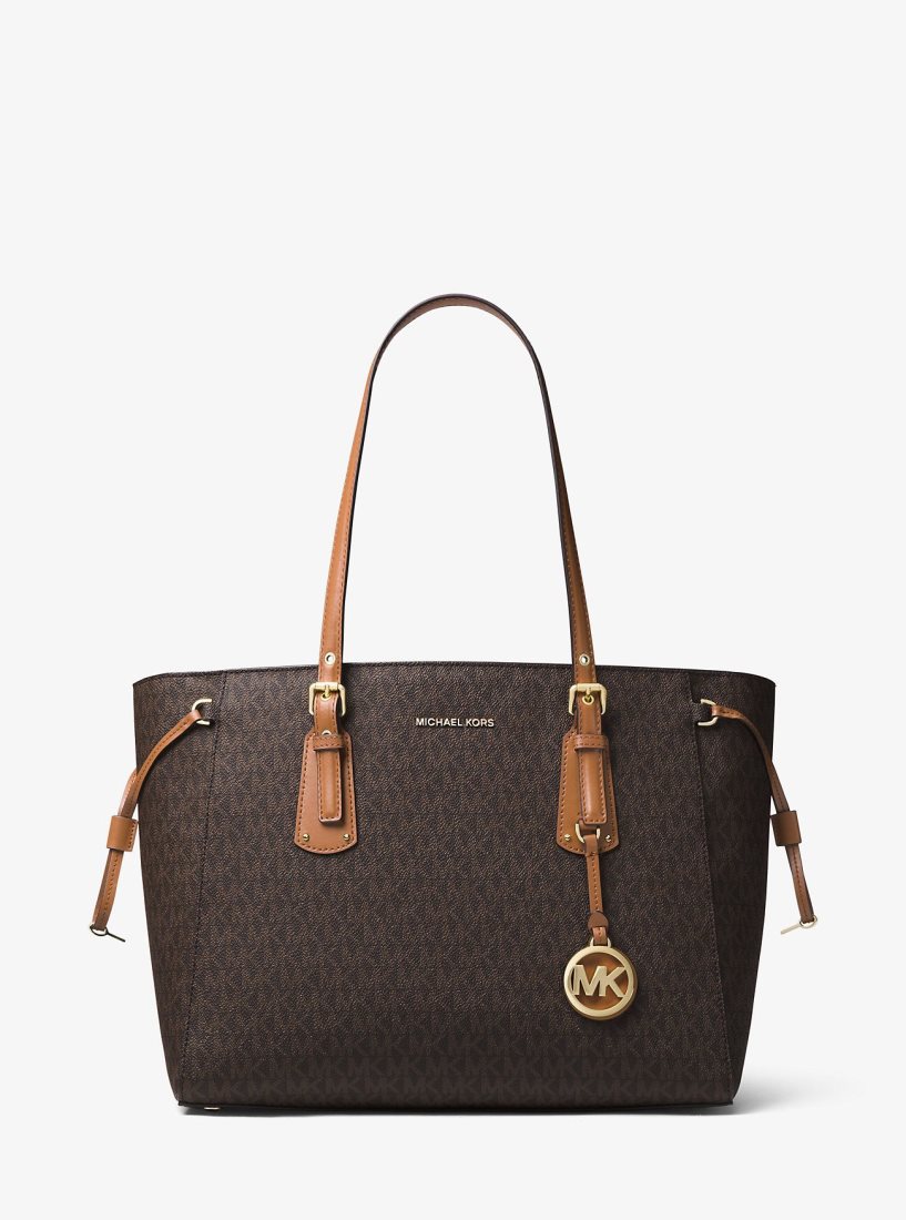 Michael Kors Voyager Medium Logo Tote Bag Handtasche Damen Braun | OFDLQR632