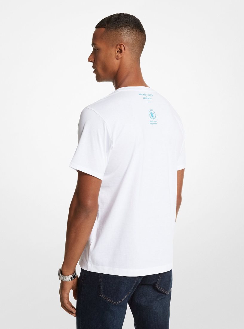 Michael Kors Watch Hunger Stop Organic Cotton Unisex T-Shirt T-shirts Damen Weiß | NPCQOE103