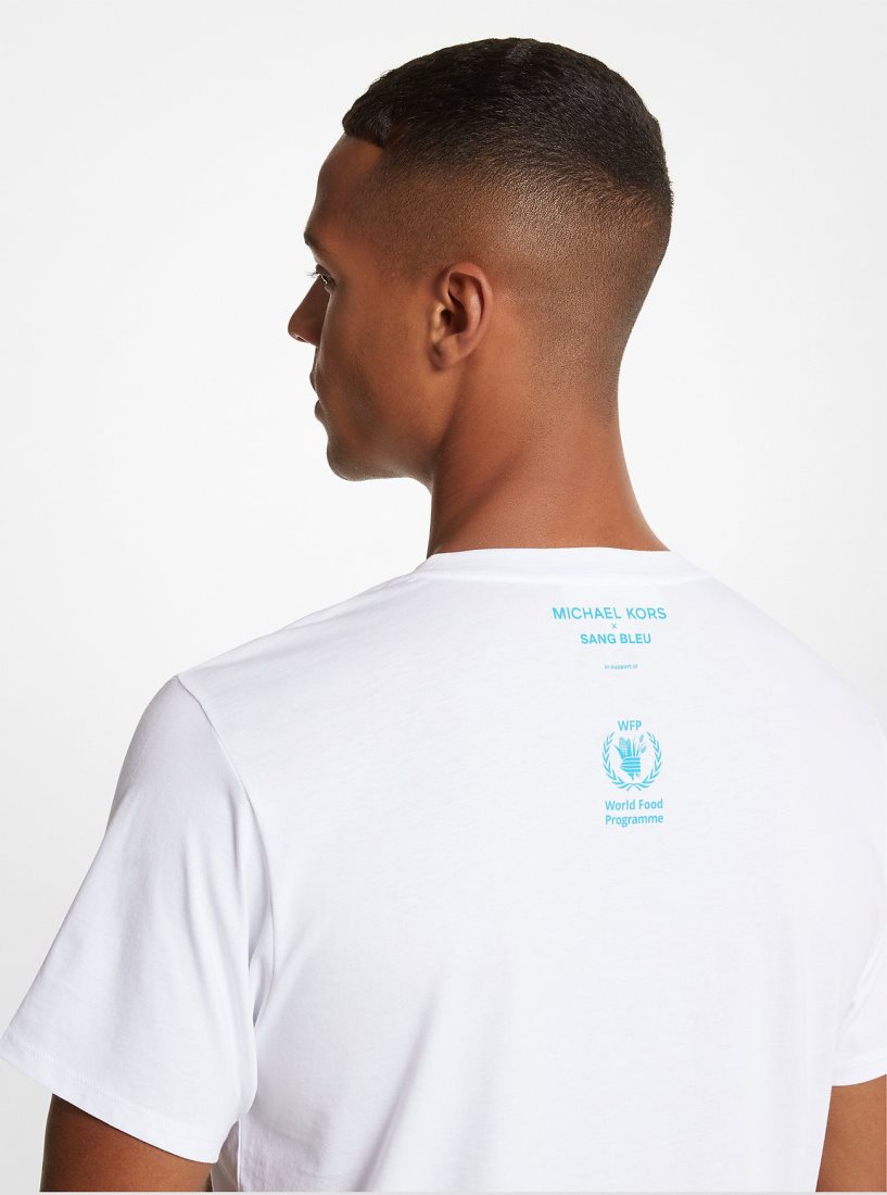Michael Kors Watch Hunger Stop Organic Cotton Unisex T-Shirt T-shirts Damen Weiß | NPCQOE103