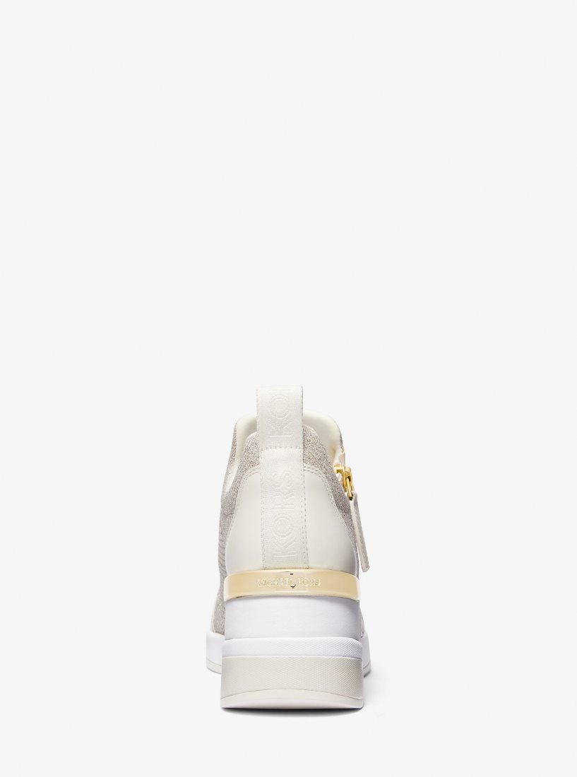 Michael Kors Willis Metallic Stretch Knit Trainer Sneakers Damen Champagne | BIORVW956