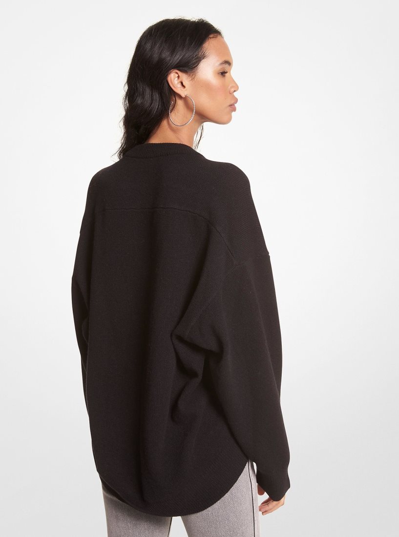 Michael Kors Wool and Cashmere Blend Sweater Pullover Damen Schwarz | YVMCZJ089