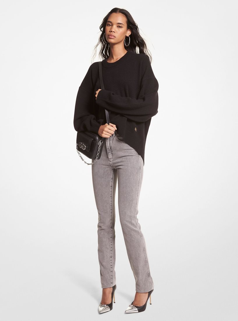 Michael Kors Wool and Cashmere Blend Sweater Pullover Damen Schwarz | YVMCZJ089