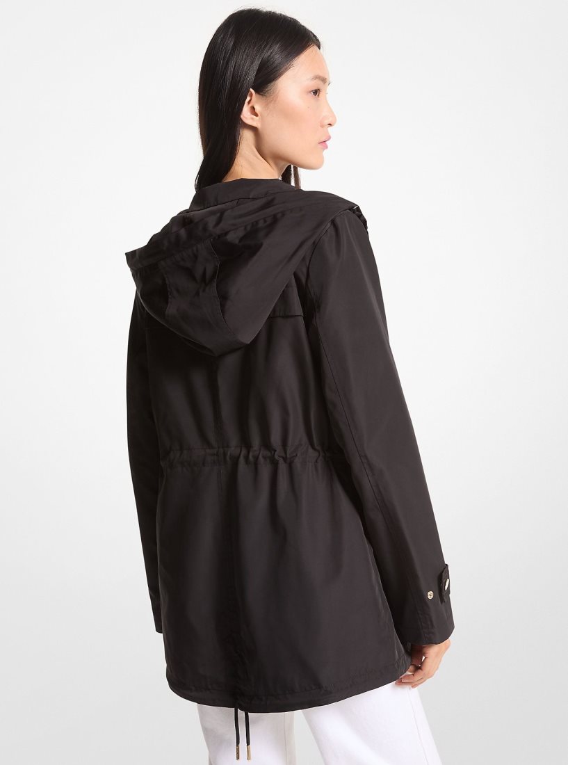 Michael Kors Woven Hooded Anorak Jacken Damen Schwarz | WNZIOA419