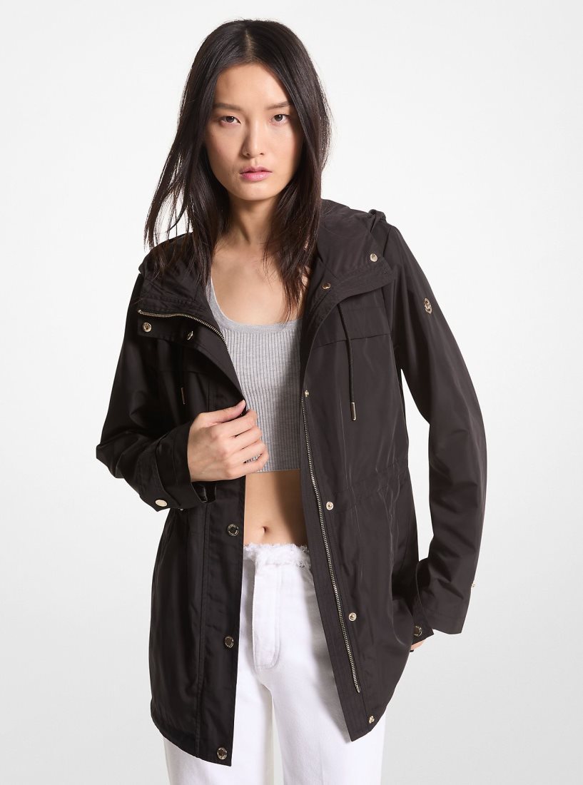 Michael Kors Woven Hooded Anorak Jacken Damen Schwarz | WNZIOA419