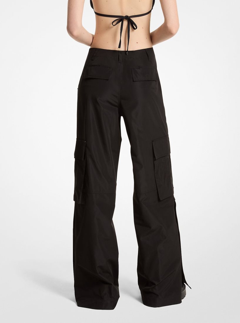 Michael Kors Woven Wide-Leg Cargo Pants Hose Damen Schwarz | QWORVD847