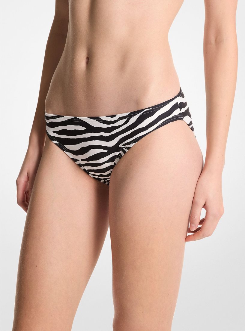Michael Kors Zebra Print Bikini Bottom Bademode Damen Schwarz | DOVNRC870