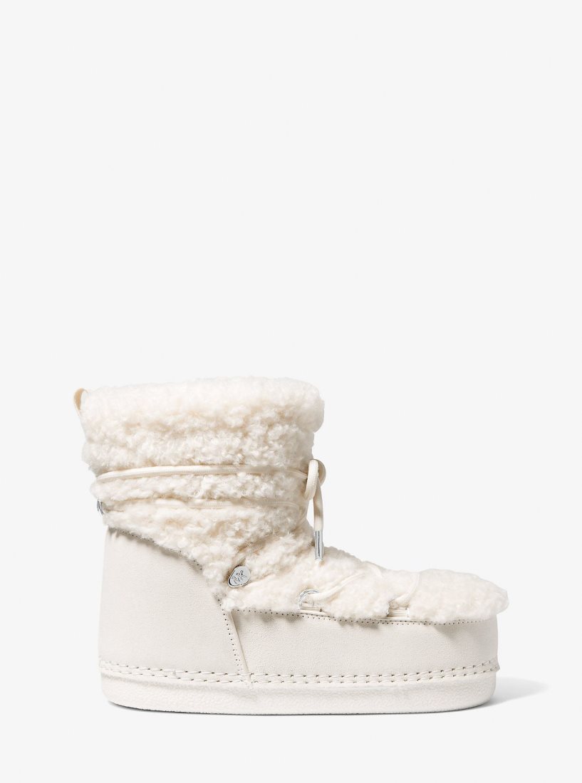 Michael Kors Zelda Sherpa and Suede Boot Stiefeletten Damen Beige Weiß | BTMDER934