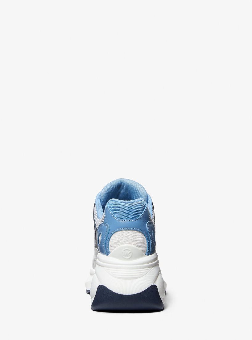 Michael Kors Zuma Leather and Mesh Trainer Sneakers Damen Frch Blu Mlt | ODCQBI634